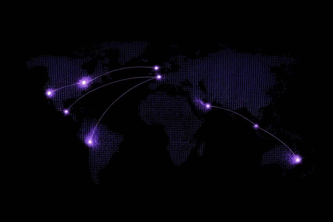 Mapa-múndi com idiomas disponíveis